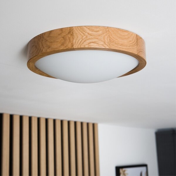 Потолен лампион OAK SLIM 1xE27/60W/230V, дъб, Ø 27 см