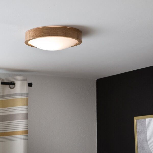 Потолен лампион OAK SLIM 1xE27/60W/230V, дъб, Ø 27 см