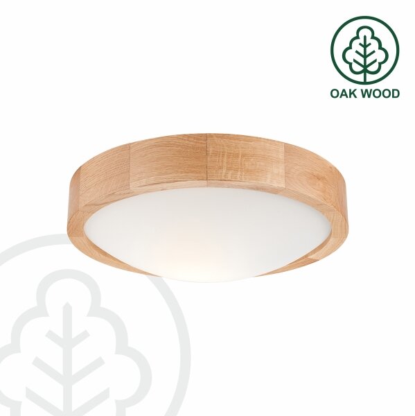 Потолен лампион OAK SLIM 1xE27/60W/230V, дъб, Ø 27 см