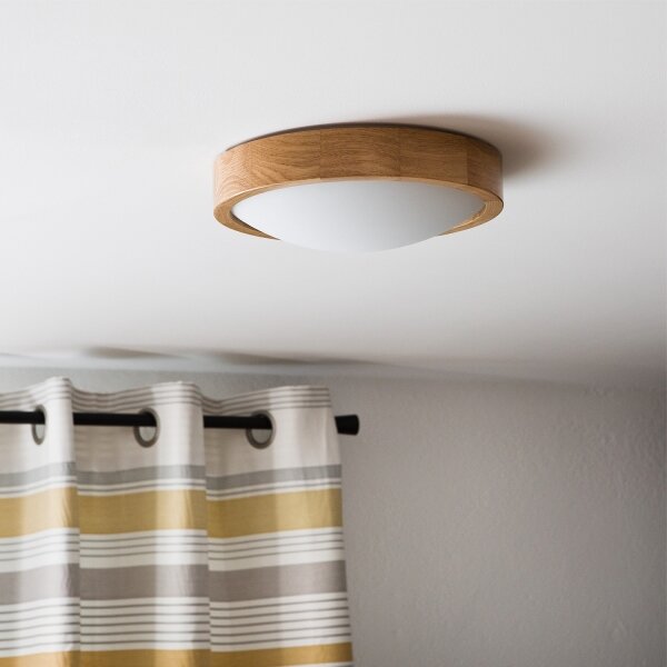 Потолен лампион OAK SLIM 1xE27/60W/230V, дъб, Ø 27 см