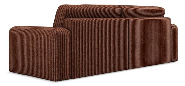 Теракотен сгъваем/с място за съхранение диван от рипсено кадифе 252 cm Kona – Makamii
