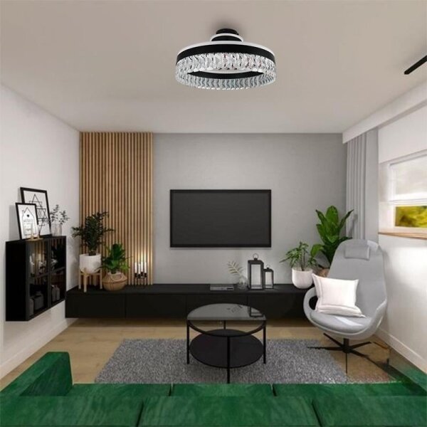 LED Димируем полилей за повърхностен монтаж LED/75W/230V 3000-6500K черен + дистанционно управление