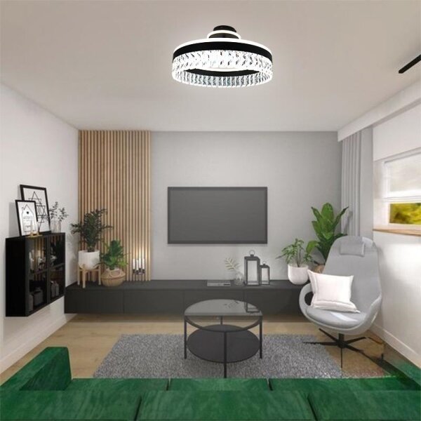 LED Димируем полилей за повърхностен монтаж LED/75W/230V 3000-6500K черен + дистанционно управление