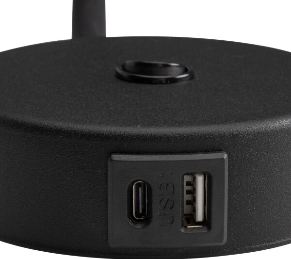 LED Стенна лампа с USB port LAGOS 1xG9/3W/5V черен/златист