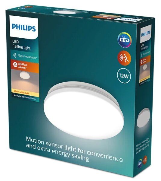 Philips - LED Плафон със сензор ACUNA LED/12W/230V 2700K