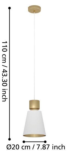 Eglo 900376 - Пендел AGLIENTINA 1xE27/40W/230V