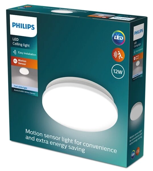 Philips - LED Плафон със сензор ACUNA LED/12W/230V 4000K