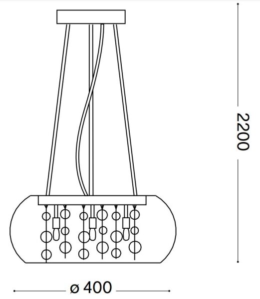 Ideal Lux - Пендел AUDI 5xG9/40W/230V прозрачен