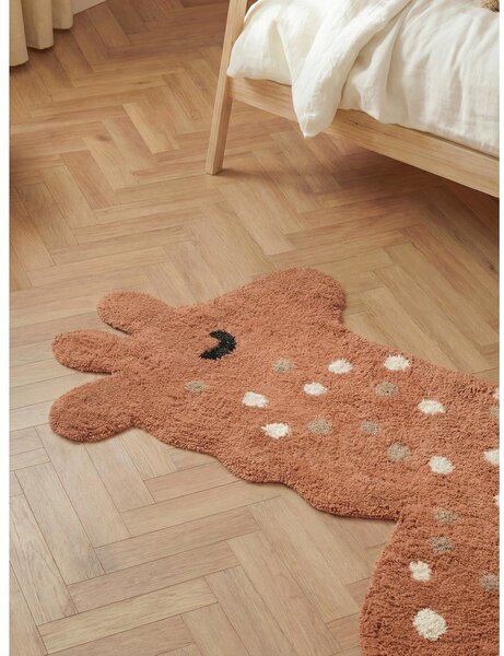 Кафяв памучен детски килим подходящ за пране/ръчно изработен 89x120 cm Snuggle Gino – Hanse Home