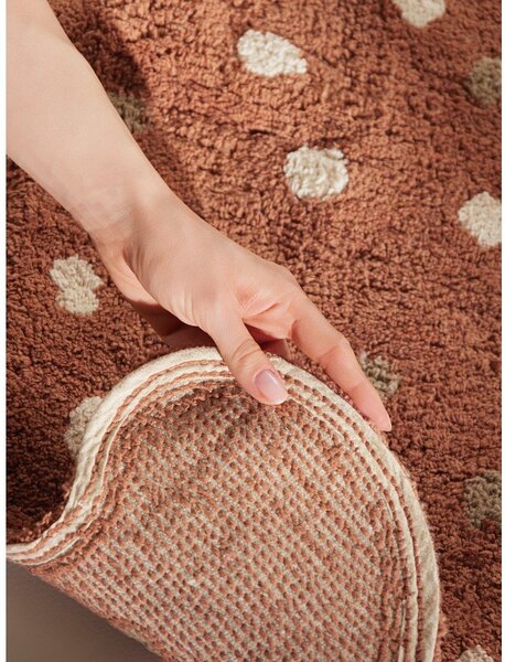 Кафяв памучен детски килим подходящ за пране/ръчно изработен 89x120 cm Snuggle Gino – Hanse Home