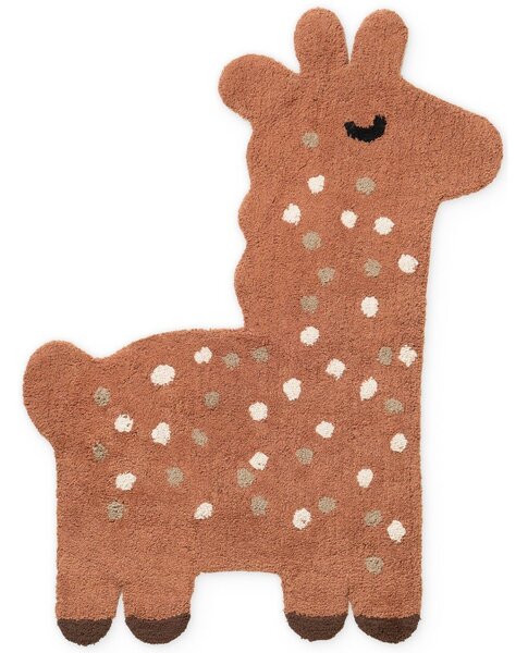 Кафяв памучен детски килим подходящ за пране/ръчно изработен 89x120 cm Snuggle Gino – Hanse Home