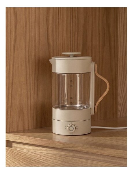 Бежова стъклена електрическа кана 1,2 l Emma – Stelton