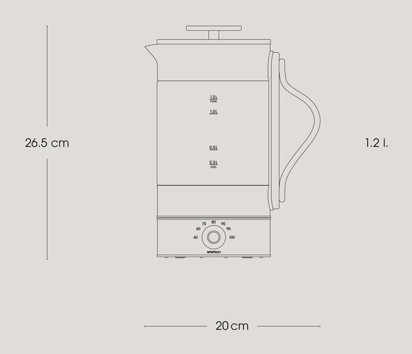 Бежова стъклена електрическа кана 1,2 l Emma – Stelton