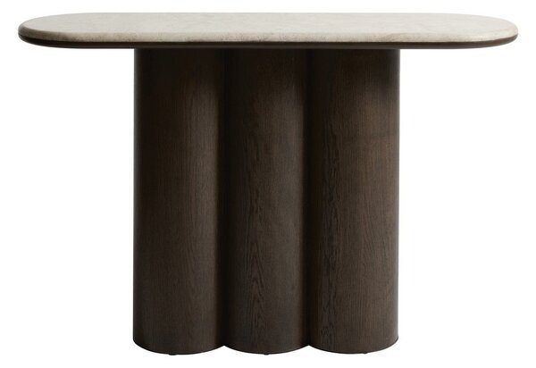 Конзолна маса с мраморна плоча в тъмно естествен цвят 38x120 cm Piazze – Unique Furniture