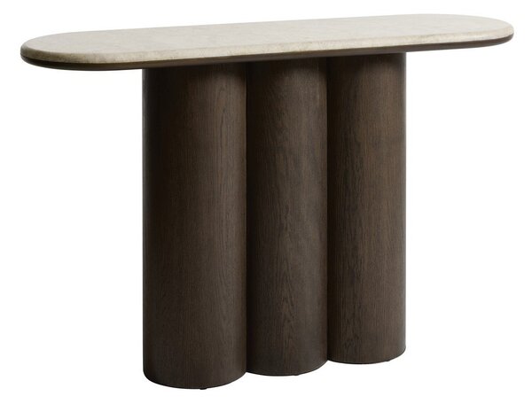 Конзолна маса с мраморна плоча в тъмно естествен цвят 38x120 cm Piazze – Unique Furniture
