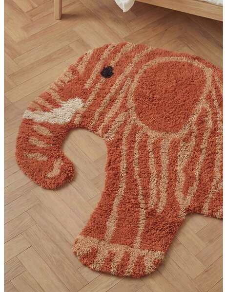 Теракотен памучен детски килим подходящ за пране/ръчно изработен 75x120 cm Snuggle Elodie – Hanse Home