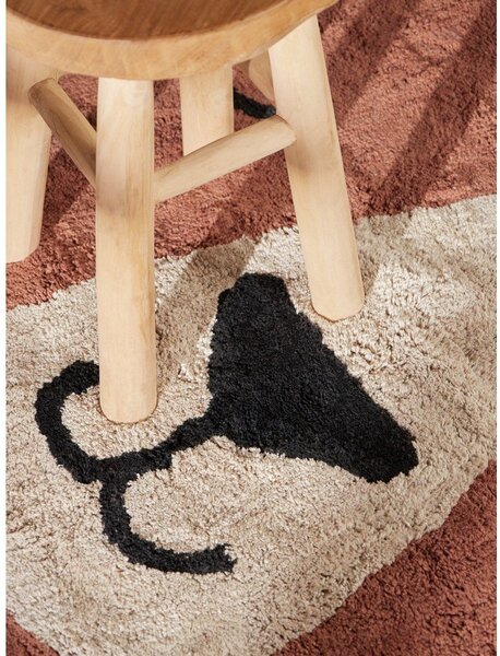 Кафяв памучен детски килим подходящ за пране/ръчно изработен 101x120 cm Snuggle Benni – Hanse Home