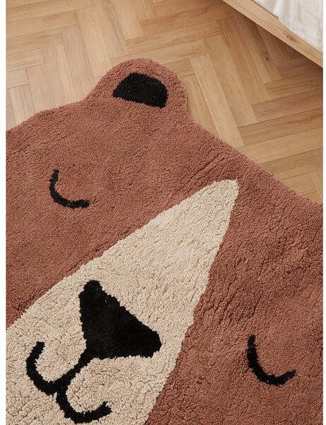Кафяв памучен детски килим подходящ за пране/ръчно изработен 101x120 cm Snuggle Benni – Hanse Home