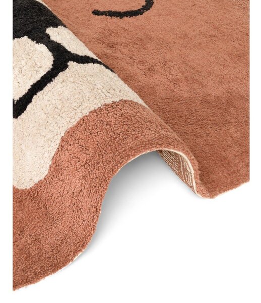 Кафяв памучен детски килим подходящ за пране/ръчно изработен 101x120 cm Snuggle Benni – Hanse Home