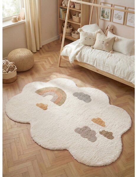 Кремав памучен детски килим подходящ за пране/ръчно изработен 140x200 cm Snuggle Willy – Hanse Home