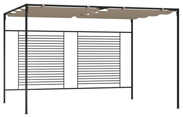 VidaXL Шатра с прибиращ се покрив, 3x4x2,3 м, сива, 180 г/м²