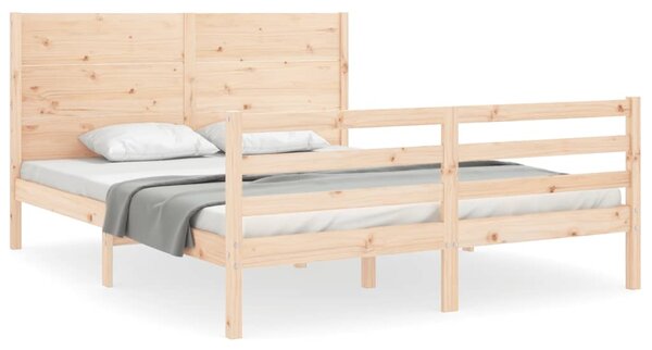 VidaXL Рамка за легло с табла 5FT King Size масивно дърво