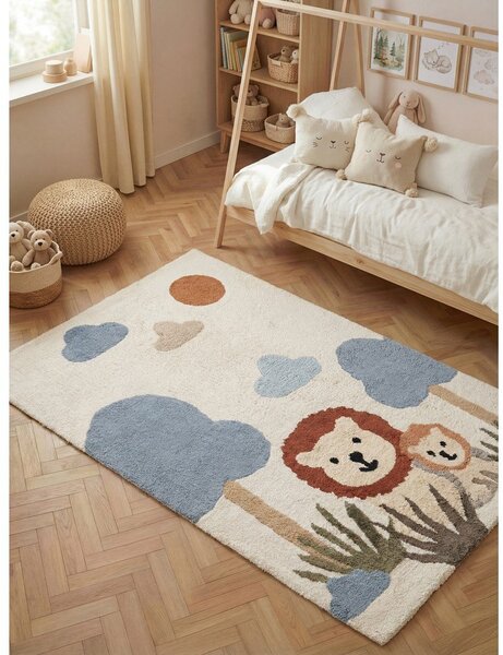 Кремав памучен детски килим подходящ за пране/ръчно изработен 140x200 cm Snuggle Lionel – Hanse Home