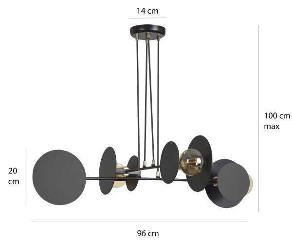 Пендел IDEA 4xE27/15W/230V черен