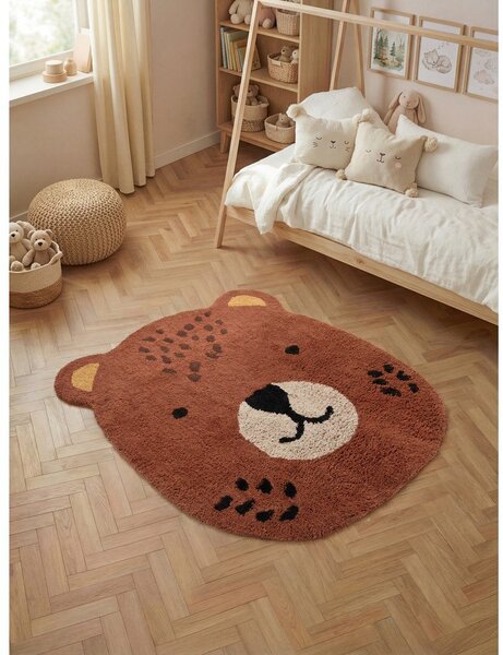 Кафяв памучен детски килим подходящ за пране/ръчно изработен 120x149 cm Snuggle Berry – Hanse Home
