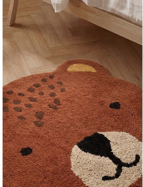 Кафяв памучен детски килим подходящ за пране/ръчно изработен 120x149 cm Snuggle Berry – Hanse Home