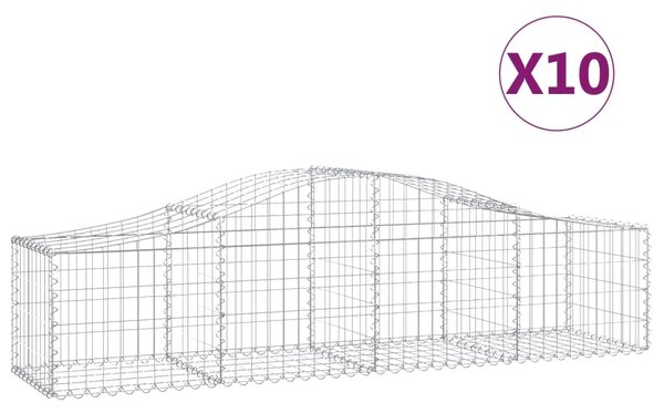 VidaXL Габионни кошници арка 10 бр 200x50x40/60 см поцинковано желязо