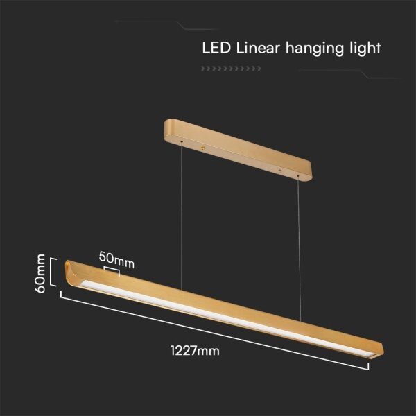 LED Пендел LED/36W/230V 3000/4000/6400K златист