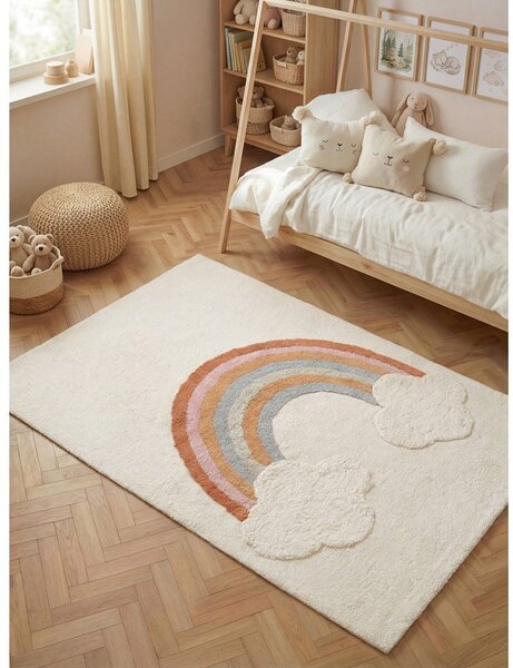 Кремав памучен детски килим подходящ за пране/ръчно изработен 140x200 cm Snuggle Petite – Hanse Home