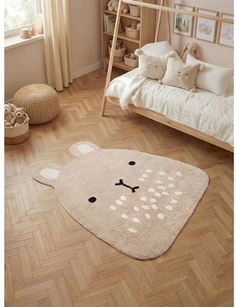 Бежов памучен детски килим подходящ за пране/ръчно изработен 120x152 cm Snuggle Pucki – Hanse Home