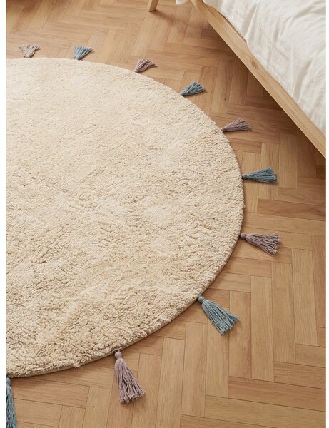 Кремав памучен детски килим подходящ за пране/ръчно изработен ø160 cm Snuggle Sunna – Hanse Home