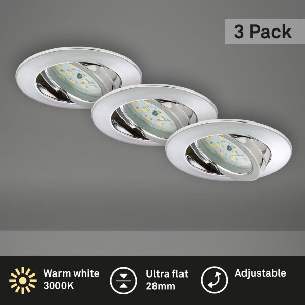 Briloner 7209-038 - К-кт 3x LED Лампа за вграждане в баня LED/5W/230V IP23
