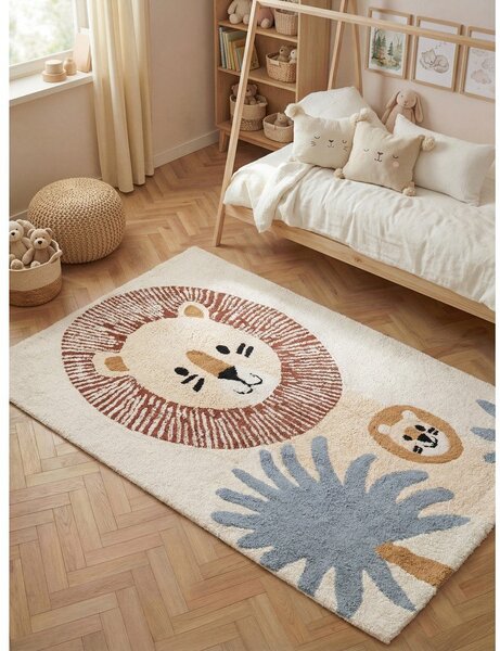 Кремав памучен детски килим подходящ за пране/ръчно изработен 140x200 cm Snuggle Leander – Hanse Home