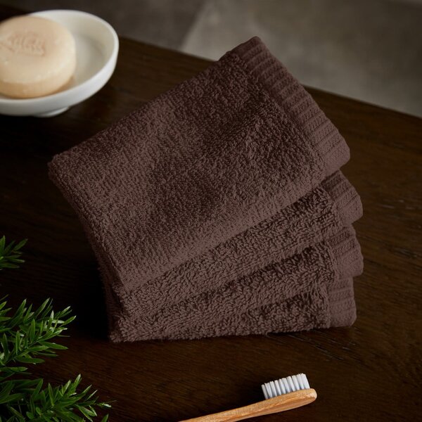 Кафяви бързосъхнещи памучни кърпи в комплект от 4 бр. 30x30 cm Quick Dry – Catherine Lansfield
