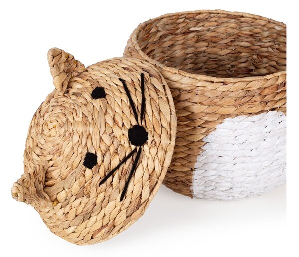 Детска кошница за играчки от воден зюмбюл естествена ø 40x43 cm Cat – Compactor