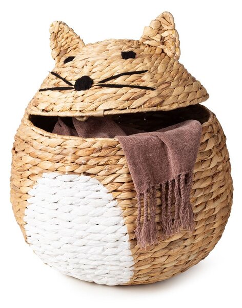 Детска кошница за играчки от воден зюмбюл естествена ø 40x43 cm Cat – Compactor
