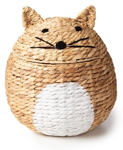 Детска кошница за играчки от воден зюмбюл естествена ø 40x43 cm Cat – Compactor