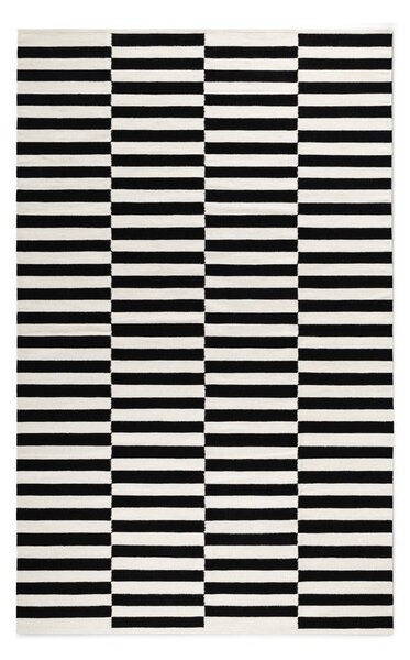 Черно-бял двустранен ръчно изработен вълнен килим 200x300 cm Donna – Hanse Home