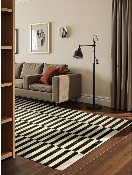 Черно-бял двустранен ръчно изработен вълнен килим 200x300 cm Donna – Hanse Home