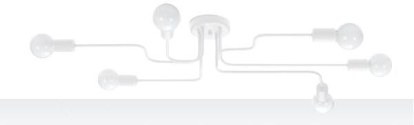 Sollux SL.1443 - Полилей за повърхностен монтаж VECTOR 6xE27/15W/230V бял