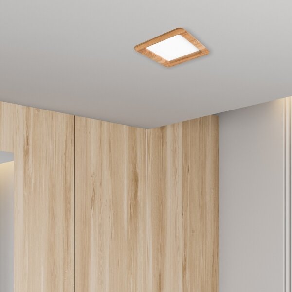 LED Лампа за окачен таван WOODY SPOT LED/17W/230V 3000K дъб 18,5x18,5 см