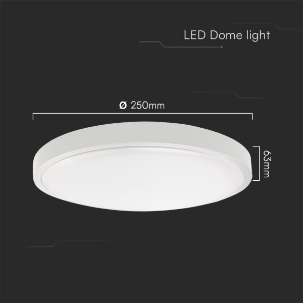 LED Плафон за баня LED/18W/230V IP44 4000K Ø 25 см бял