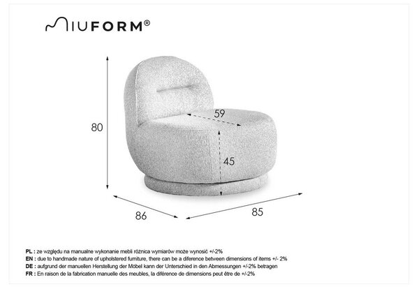 Жълто кресло Ovo – Miuform