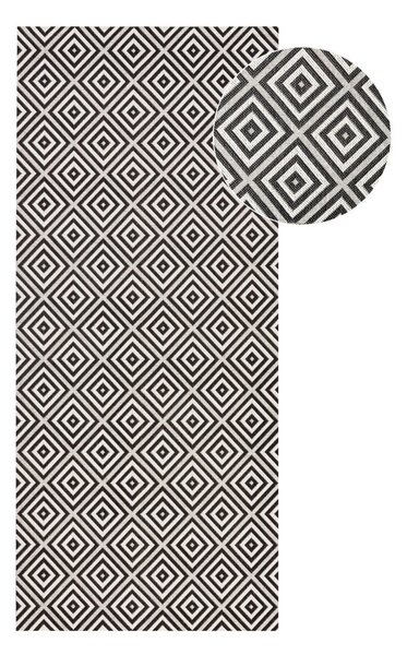 Черно-бял килим за открито , 80 x 200 cm Karo - NORTHRUGS