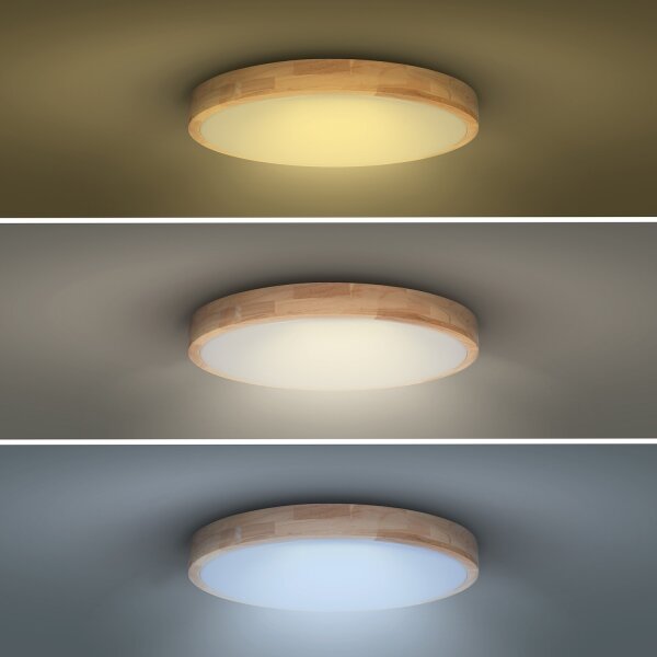 Solight WO8009- LED Димируема лампа SOLID OAK LED/48W/230V 3000-6500K Ø 39 см + д.у