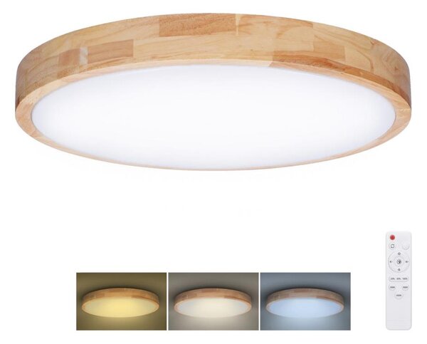 Solight WO8009- LED Димируема лампа SOLID OAK LED/48W/230V 3000-6500K Ø 39 см + д.у